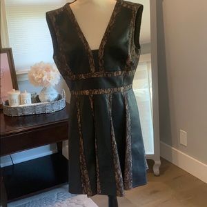 BCBGMAXAZRIA Leather lace dress